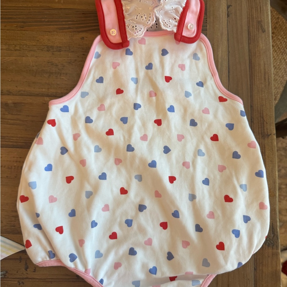 The Beaufort Bonnet Company Heart Print Baby Romper